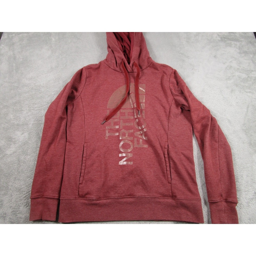 North Face Sweater Womens Medium Red Hoodie Pullover Logo Outdoor‎ Fleece
